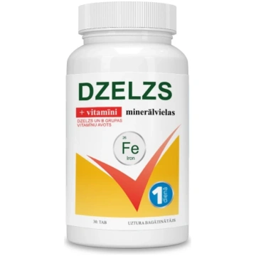 Dzelzs + vitamīni un minerālvielas tabletes, 30 gb