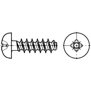 Screw | for plastic | 3x6 | Head: cheese head | Po
