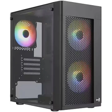 Aerocool Hexform FRGB, Tempered Glass, Black (AERO