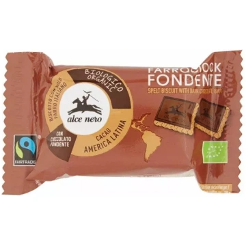 Biscotti al farro ricoperti di cioccolato fondente