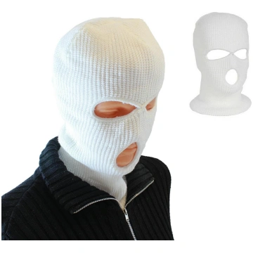 Balaclava tipa sejas maska ar 3 atverēm, balta - w