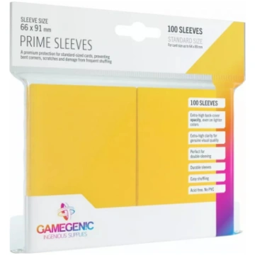 Kartes čaulas Gamegenic Prime CCG 66×91 mm dzelten