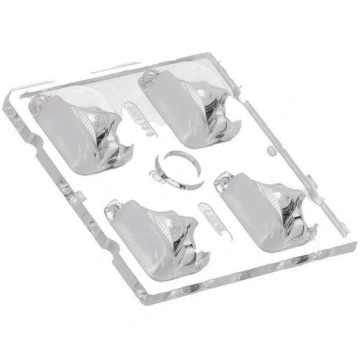 LED lens; square; transparent; H: 7.1mm; Body dim: