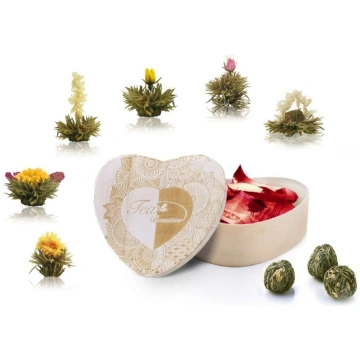 BLOOMING TEA dāvanu komplekts 6gb sirds formas kok