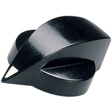 Knob; with pointer; thermoplastic; Øshaft: 6mm; Ø2