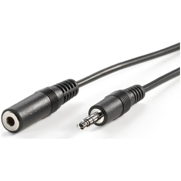 Value 3.5mm Extension Cable, M - F, black, 2 m | 1