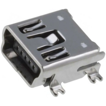 Connector: USB B mini; socket; SMT; horizontal; US