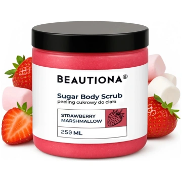 Beautiona® Cukura skrubis, 250ml Zemeņu zefīrs