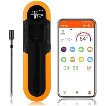 Bezvadu gaļas termometrs Smart Alarm IP67 ūdensizt