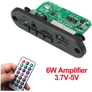 5V 12V 6W pastiprinātājs MP3 dekodera plate Bezvad