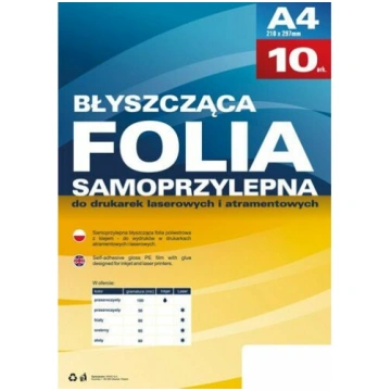 Argo Błyszcząca folia poliestrowa A4, 10 (434020) 