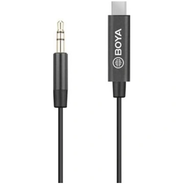 Boya Kabelis Usb-c - Mini Jack 3.5 Mm 0.2 M Melns 