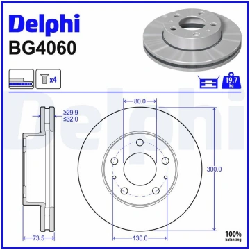 Bremžu diski DELPHI BG4060
