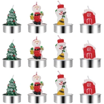 Dekoratīvās Ziemassvētku sveces 12 Pack Santa Snie