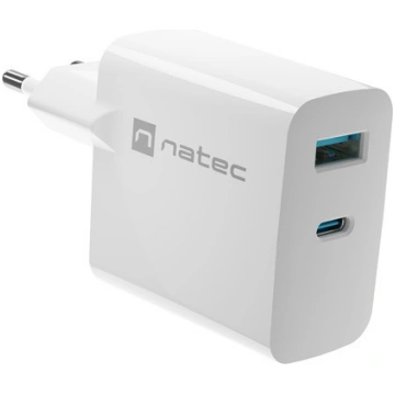 NATEC RiberaGAN USBA USBC 45W wall charger NUC-214