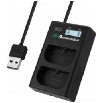 2x Powerextra LP-E6 Double LCD USB Charger Canon X