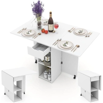 LIFEZEAL 3-in-1 Dining Table with Wheels, Folding 