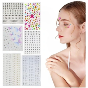 EIROVYA Make-Up Halloween Make-Up Glitter Stones M