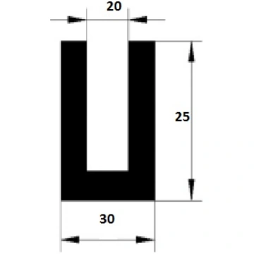 U Gs EPDM profils 20x35x25mm