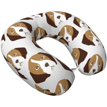 Beagle suņa motīva ceļojuma spilvens no atmiņas pu