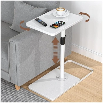 C Side Table Height Adjustable 360° Swivel TV Tray