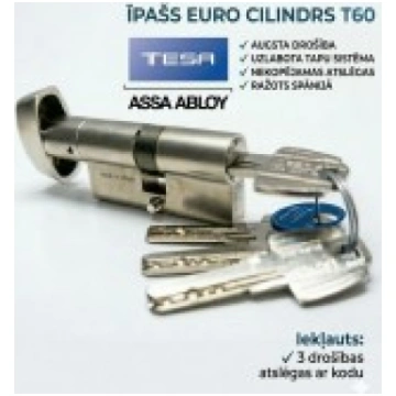 multi cilindrs ar pagriež.rokt.40X45 niķelēts TESA