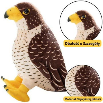 Plush Toy Falcon Bird Brown 30cm