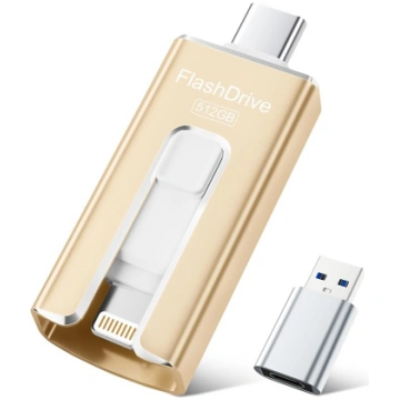 SUDEHO USB zibatmiņas karte 512 GB iPhone, MFi ser