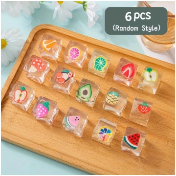 Festive Fruit Ice Cube Squishy Squeeze Toys, Soft 