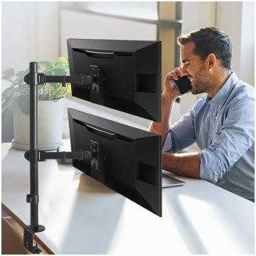 Maclean MC-967 Double Vertical Monitor Desk Mount 