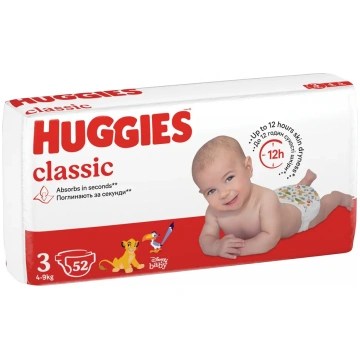 Huggies Classic autiņbiksītes, 53 gab., 3. izmērs