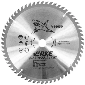 Zāģa ripa kokam 230x22.2x60z; V44050 VERKE (V44050