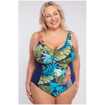 Zils plus size peldkostīms