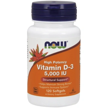 NOW Foods D-3 vitamīns, 5000 SV - 120 kapsulas