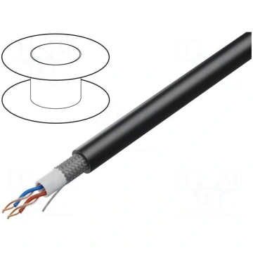 Wire: microphone cable | 2x2x0.22mm2 | black | OFC