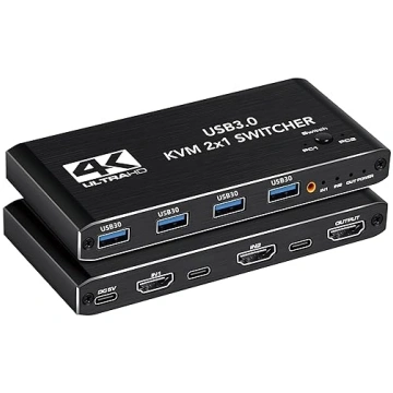 KVM HDMI slēdzis 4K 120Hz - iekļauts kabelis un ad