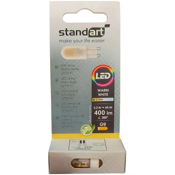 Spuldze Standart LED, G9, 2700 °K, G9, 3.2 W, 400 