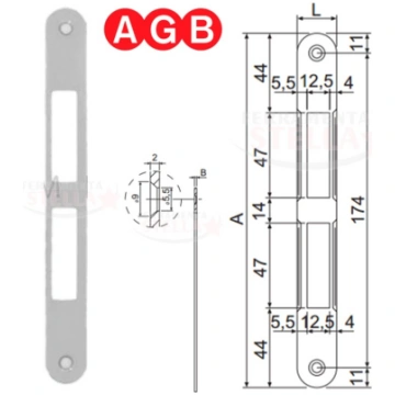 Incontro contropiastra AGB per serratura patent pi