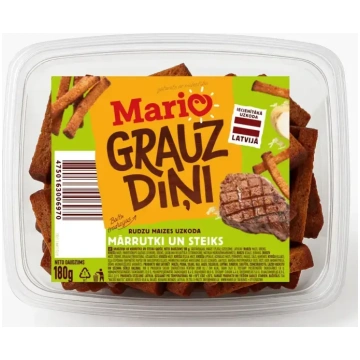 Grauzdiņi MARIO, ar mārrutku un steika garšu, 180g