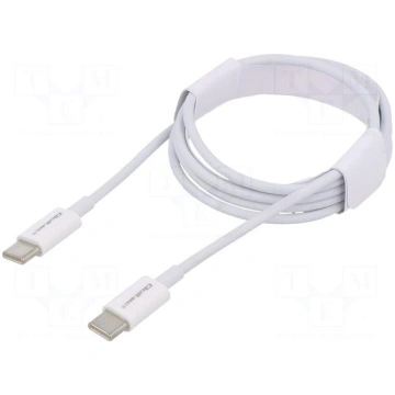 Cable | USB 2.0 | USB C plug,both sides | 1m | whi