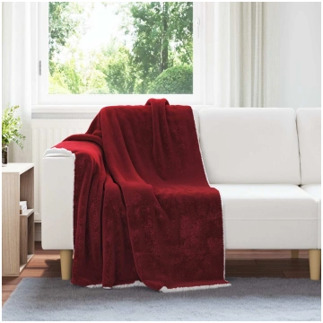 Pleds bordo sarkans 130 x 150 cm flīss