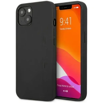 AMG ādas cietais vāciņš iPhone 14 Plus - Melns Mer