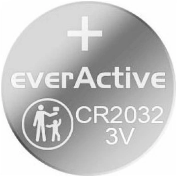 CR2032 baterija 3V everActive litija - 1 gb. bez i