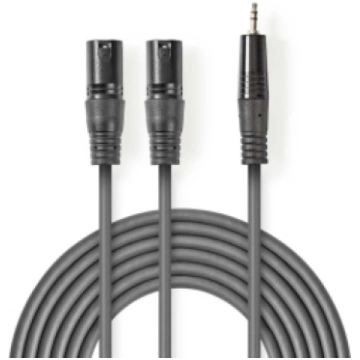 Kabelis Nedis 2x XLR M - 3.5mm M 3m COTH15310GY30