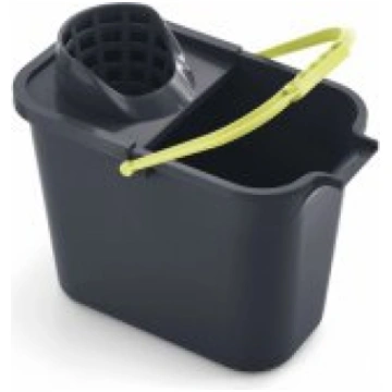 Mery Rectangular bucket 12L with push button Grey 