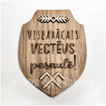 Vectēvs. Koka magnēts ILZ! rotas