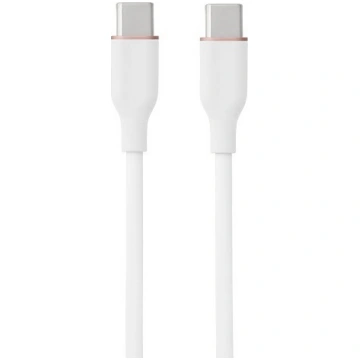 Silicone Cable USB Type-C - Type-C, 60W, (white, 1