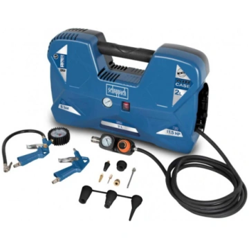 Bezeļļas kompresors Aircase, 2L tilpne + piederumi