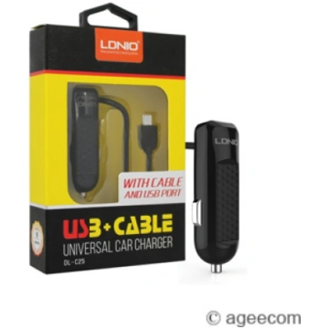 LDNIO DL-C25 auto lādētājs Micro USB + Cable