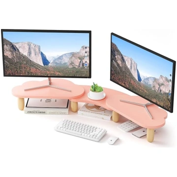 Dual Monitor Stand, Rainbow Cloud Desktop Computer